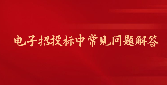 电子招投标中常见问题解答