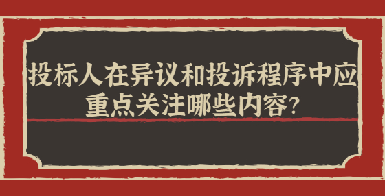 投标人在异议和投诉程序中应重点关注哪些内容？
