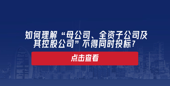 如何理解“母公司、全资子公司及其控股公司”不得同时投标？