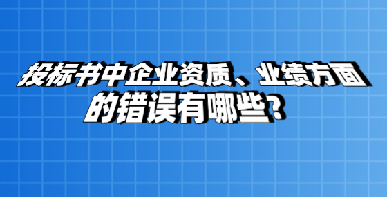 投标书中企业资质、业绩方面的错误有哪些？