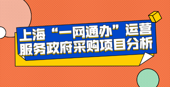 上海“一网通办”运营服务政府采购项目分析