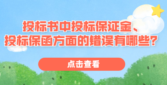 投标书中投标保证金、投标保函方面的错误有哪些？