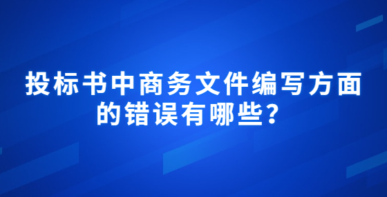 投标书中商务文件编写方面的错误有哪些？