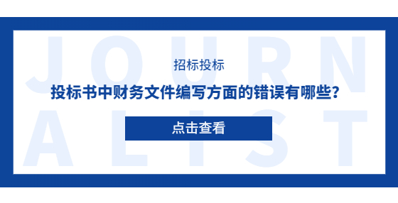 投标书中财务文件编写方面的错误有哪些？