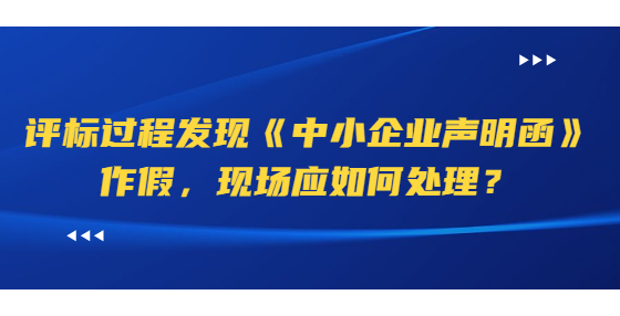 评标过程发现《中小企业声明函》作假，现场应如何处理？