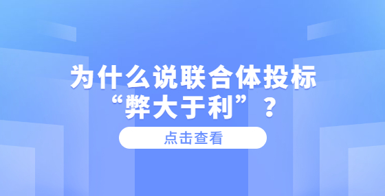 为什么说联合体投标“弊大于利”？
