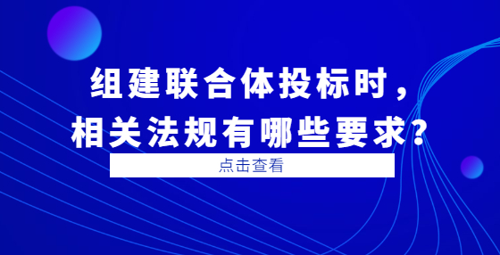 组建联合体投标时，相关法规有哪些要求？