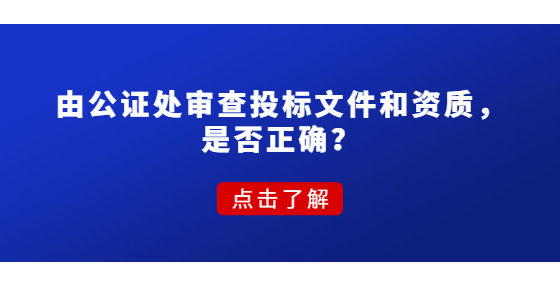 由公证处审查投标文件和资质，是否正确？
