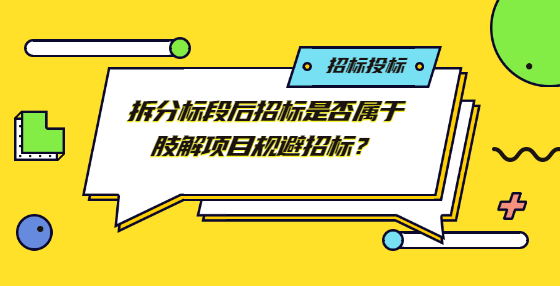 拆分标段后招标是否属于肢解项目规避招标？