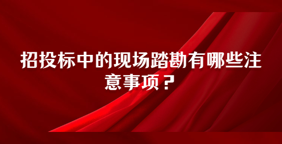 招投标中的现场踏勘有哪些注意事项？