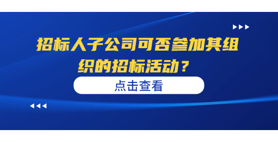 招标人子公司可否参加其组织的招标活动？