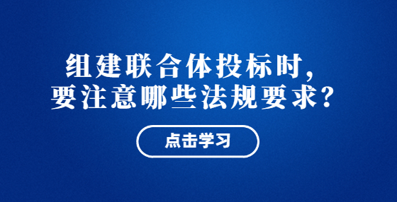 组建联合体投标时，相关法规有哪些要求？