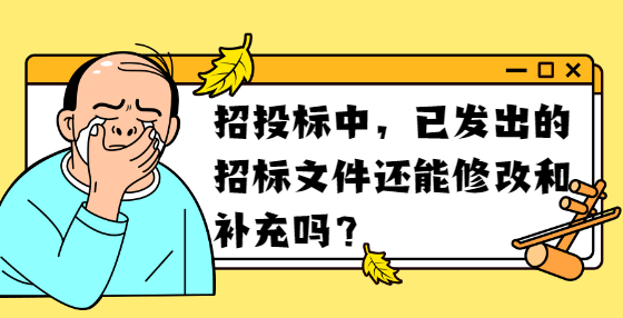 招投标中，已发出的招标文件还能修改和补充吗？