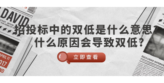 招投标中的双低是什么意思？什么原因会导致双低?