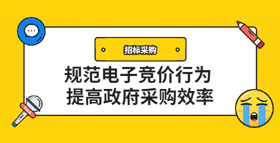 规范电子竞价行为 提高政府采购效率