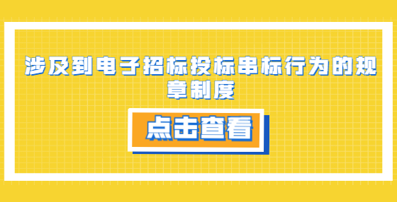 涉及到电子招标投标串标行为的规章制度