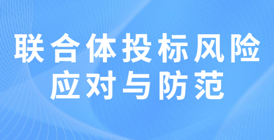 联合体投标风险应对与防范