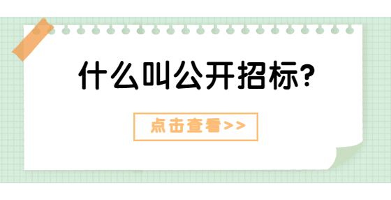 什么叫公开招标？