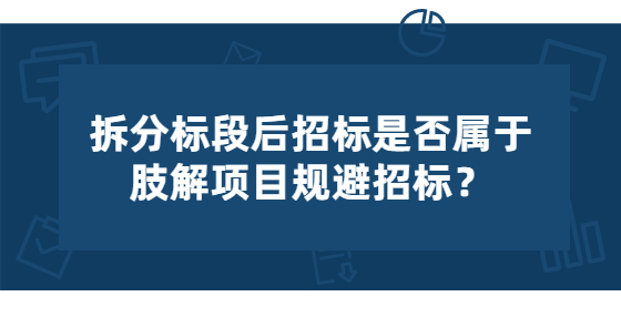 拆分标段后招标是否属于肢解项目规避招标？