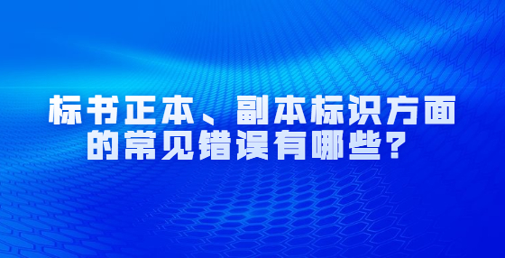 标书正本、副本标识方面的常见错误有哪些？