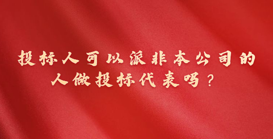 投标人可以派非本公司的人做投标代表吗？