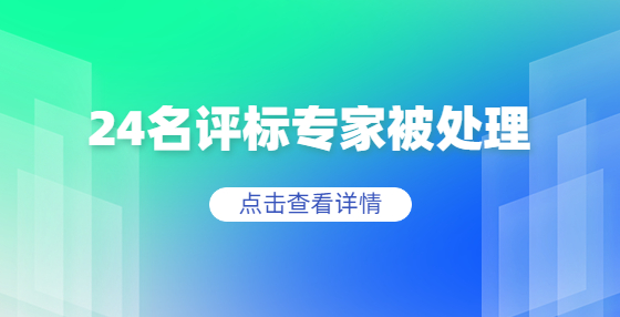 行贿受贿、不认真核实……24名评标专家被处理