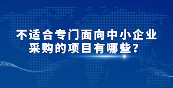 不适合专门面向中小企业采购​的项目有哪些？