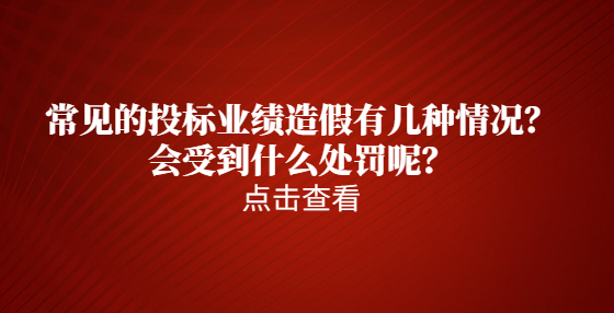常见的投标业绩造假有几种情况？会受到什么处罚呢？