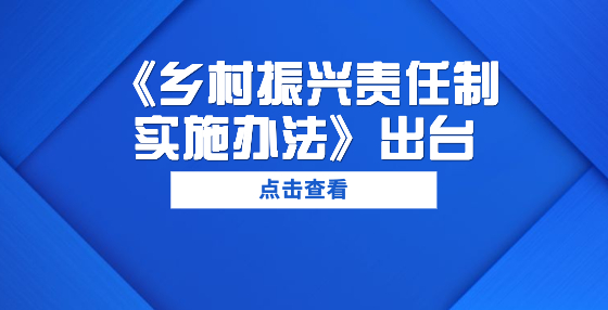 《乡村振兴责任制实施办法》出台