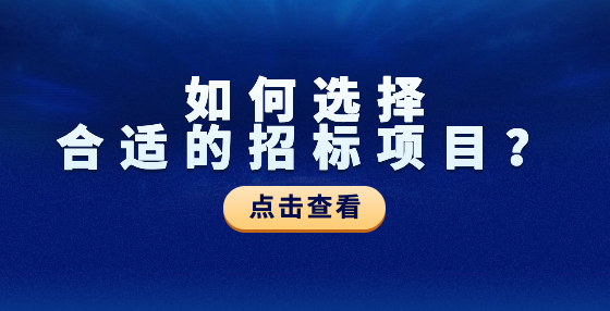 如何选择合适的招标项目？