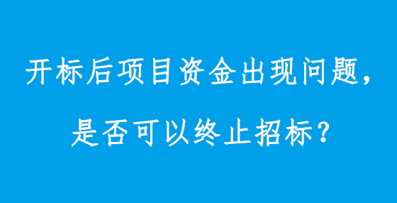 开标后项目资金出现问题，是否可以终止招标？
