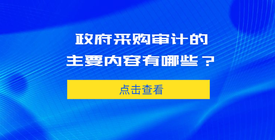 政府采购审计的主要内容有哪些？