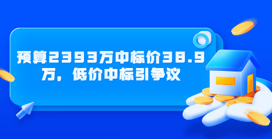 预算2393万中标价38.9万，低价中标引争议
