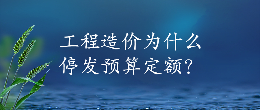 工程造价为什么停发预算定额？