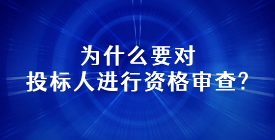 为什么要对投标人进行资格审查?