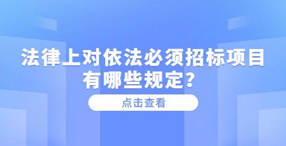 法律上对依法必须招标项目有哪些规定？