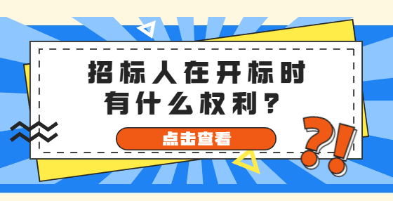 招标人在开标时有什么权利？