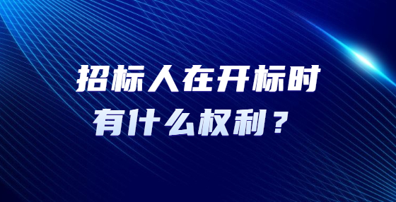 招标人在开标时有什么权利？