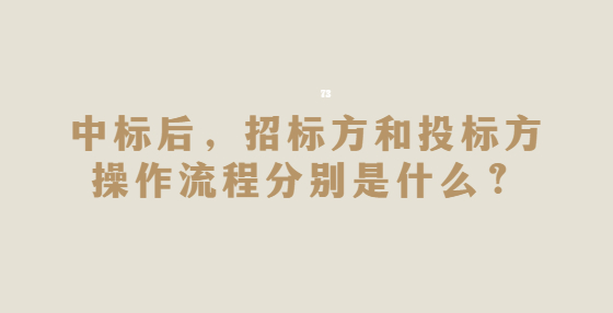 中标后，招标方和投标方操作流程分别是什么？