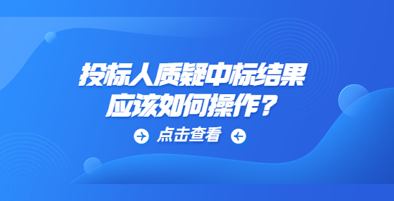 投标人质疑中标结果应该如何操作?