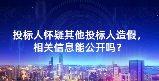 投标人怀疑其他投标人造假，相关信息能公开吗？