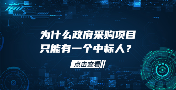 为什么政府采购项目只能有一个中标人？