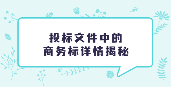 投标文件中的商务标详情揭秘