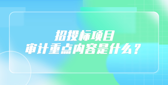 招投标项目审计重点内容是什么？