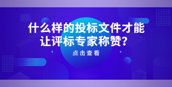 什么样的投标文件才能让评标专家称赞？