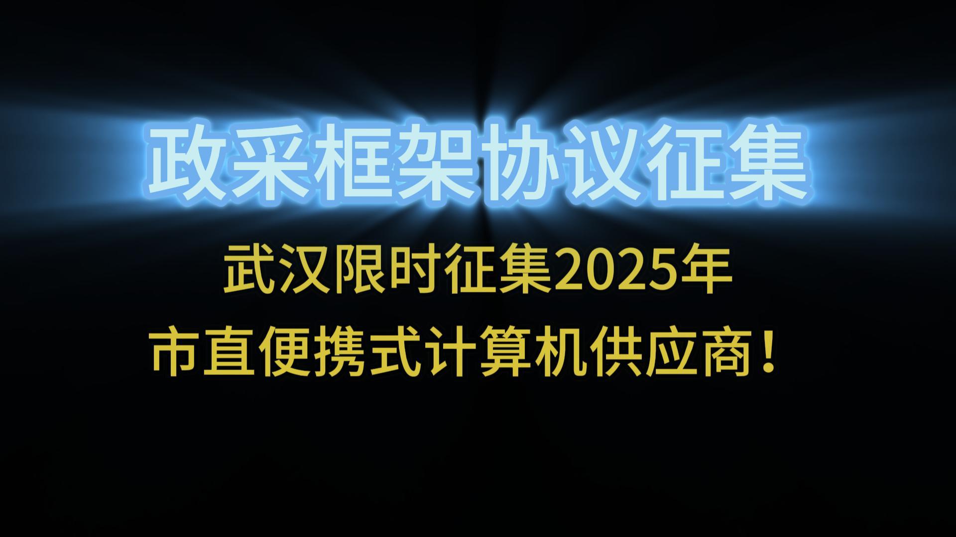 武汉限时征集2025年市直便携式计算机供应商！